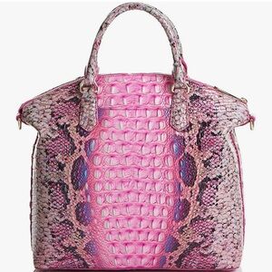 BRAHMIN Pink Cobra Ombre Melbourne Large Duxbury Satchel nwot